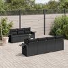 vidaXL 8 Piece Garden Sofa Set with Cushions Black Poly Rattan