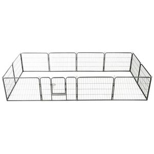 vidaXL Dog Playpen 12 Panels Steel 80x60 cm Black