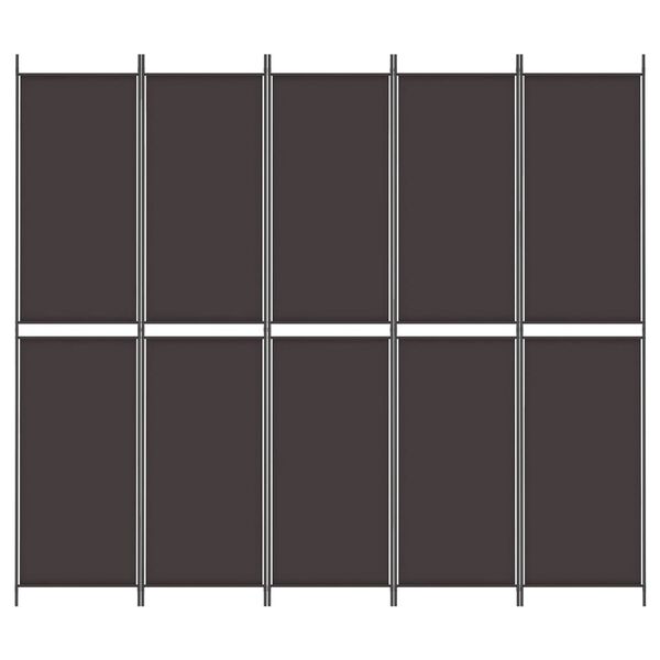 vidaXL 5-Panel Room Divider Brown 250x220 cm Fabric