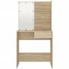 vidaXL Dressing Table with LED Sonoma Oak 74.5x40x141 cm Engineered Wood