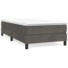 vidaXL Box Spring Bed with Mattress Dark Grey 100x200 cm Velvet