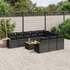 vidaXL 11 Piece Garden Sofa Set with Cushions Black Poly Rattan