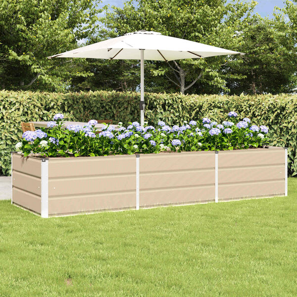 vidaXL Planter Ivory 240 x 80 x 45 cm Steel