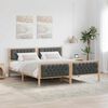 vidaXL Bed Frame with Headboard Dark Grey 180 x 200 cm Solid Pine Wood