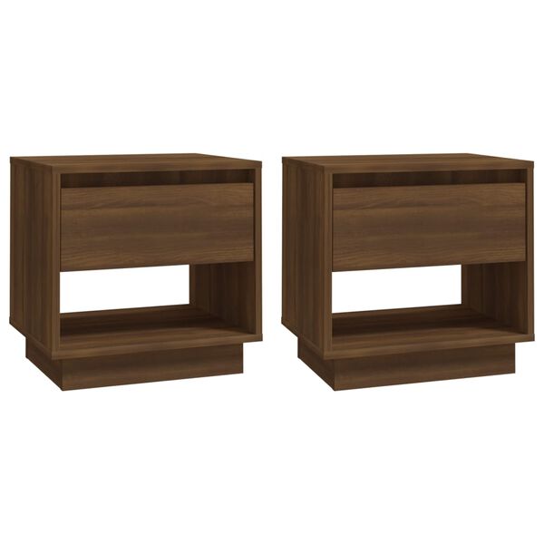 vidaXL Bedside Cabinets 2 pcs Brown Oak 45x34x44 cm Engineered Wood