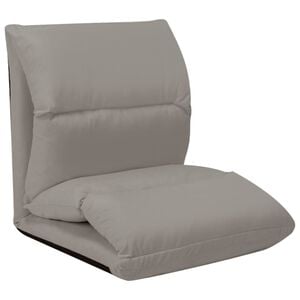 vidaXL Folding Floor Chair Light Grey Microfibre