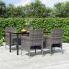 vidaXL 5 Piece Garden Dining Set with Cushions Grey and Black