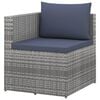 vidaXL 4 Piece Garden Lounge Set Poly Rattan Grey and Anthracite