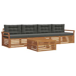 vidaXL Outdoor Sofa Set 5 pcs Natural and Anthracite