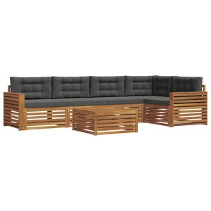 vidaXL Outdoor Sofa Set 6 pcs Natural and Anthracite