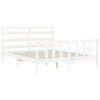 vidaXL Bed Frame without Mattress White King Size Solid Wood Pine