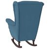 vidaXL Rocking Chair Wingback Blue Velvet and Solid Wood