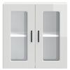vidaXL Kitchen Wall Cabinet with Glass Door Porto High Gloss White