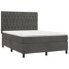 vidaXL Box Spring Bed with Mattress Dark Grey 137x187 cm Double Size Velvet