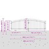 vidaXL Double Door Fence Gate with Spear Top 400x149.5 cm