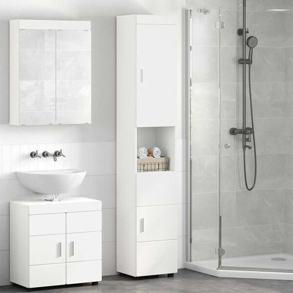 vidaXL Bathroom Cabinet Set TULUM White 37 x 31.5 x 203 cm