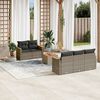vidaXL 6 Piece Garden Sofa Set with Cushions Grey Poly Rattan