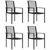 vidaXL Garden Chairs 4 pcs PVC Rattan Black
