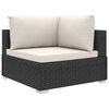 vidaXL 6 Piece Garden Lounge Set with Cushions Poly Rattan Black
