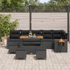 vidaXL Garden Sofa Set with Cushion 12 pcs Black Poly Rattan
