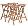 vidaXL Folding Bar Stools 4 pcs Solid Teak Wood