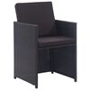 vidaXL 17 Piece Outdoor Dining Set with Cushions Poly Rattan Black