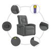 vidaXL Massage Recliner Chair Dark Grey Fabric