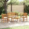 vidaXL Garden Rose Lounge Set with Cushion 4 pcs Solid Acacia Wood