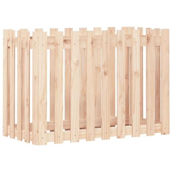 vidaXL Garden Raised Bed with Fence Design 100x50x70 cm Solid Wood Pine