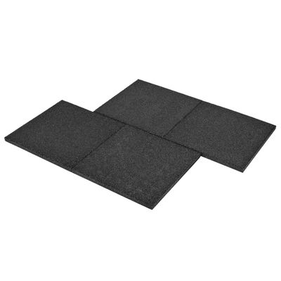 vidaXL Fall Protection Tiles 6 pcs Rubber 50x50x3 cm Black