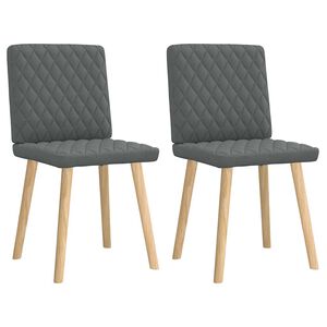 vidaXL Dining Chairs 2 pcs Dark Grey Fabric