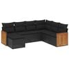 vidaXL 7 Piece Garden Sofa Set with Cushions Black Poly Rattan