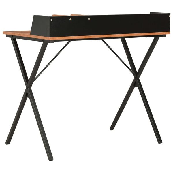 vidaXL Desk Black and Brown 80x50x84 cm