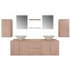vidaXL Nine Piece Bathroom Furniture and Basin Set Beige