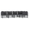 vidaXL 5 Piece Garden Lounge Set with Cushions Anthracite Steel