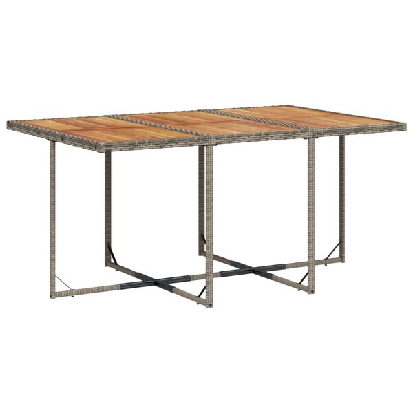 vidaXL 7 Piece Garden Dining Set with Cushions Grey Poly Rattan