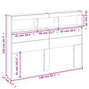 vidaXL Headboard Cabinet with LED Sonoma Oak 140x17x102 cm