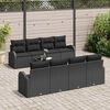 vidaXL Garden Sofa Set with Storage 9 pcs Black Poly Rattan