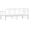 vidaXL Daybed with Trundle without Mattress White 92x187 cm Single Metal