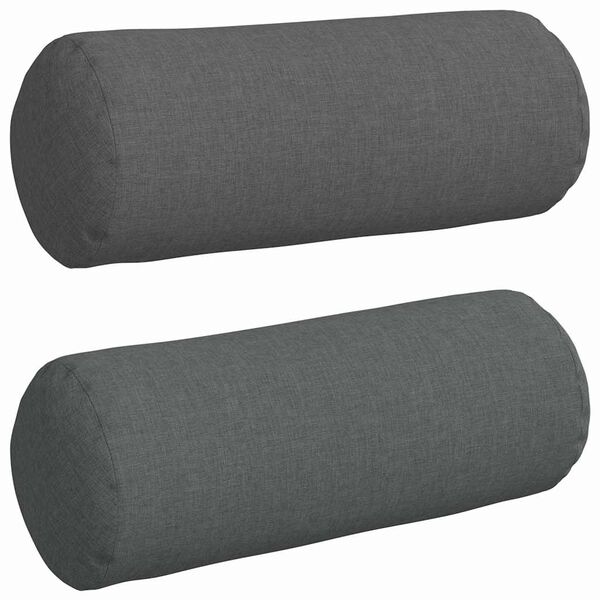 vidaXL Bolster Pillows 2 pcs Dark Grey &Oslash; 15 x 40 cm Fabric