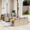 vidaXL 7 Piece Garden Sofa Set with Cushions Beige Poly Rattan