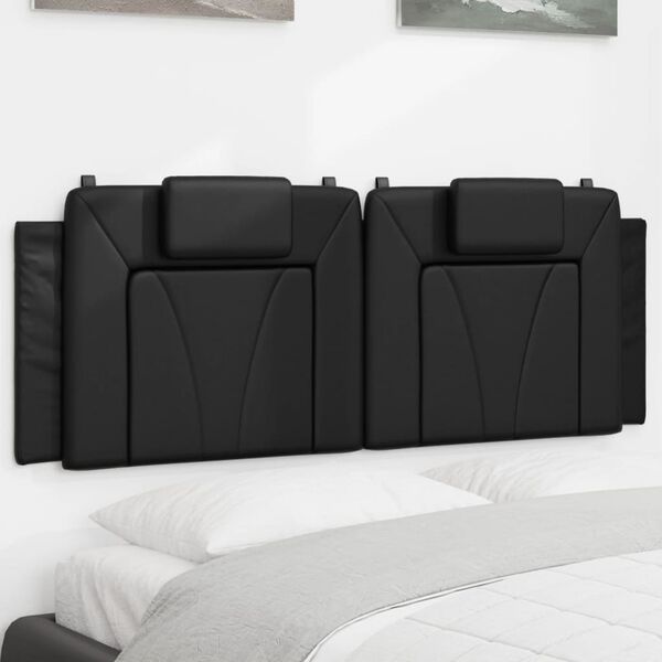 vidaXL Headboard Cushion "Viana" Black 137 cm Double Faux Leather