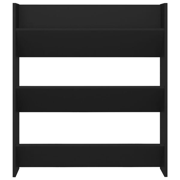 vidaXL Wall Shoe Cabinet Black 80x18x90 cm Engineered Wood