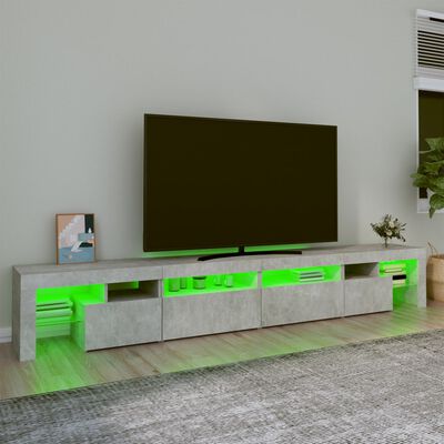vidaXL TV Cabinet with LED Lights Concrete Grey 260x36.5x40 cm