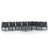 vidaXL 8 Piece Garden Lounge Set with Cushions Anthracite Steel