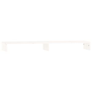 vidaXL Monitor Stand White 100x27x10 cm Solid Wood Pine