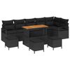 vidaXL Garden Sofa Set 10 pcs 9-Seater Black