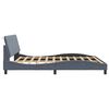 vidaXL Bed Frame with LED without Mattress "Hanko" Dark Grey 180x200 cm King Velvet