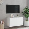 vidaXL TV Wall Cabinet with LED Lights White 80x35x41 cm