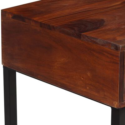 vidaXL Desk Solid Sheesham Wood and Real Leather 117x50x76 cm